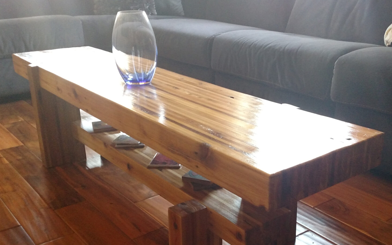 Furniture - Laminated cedar coffee table