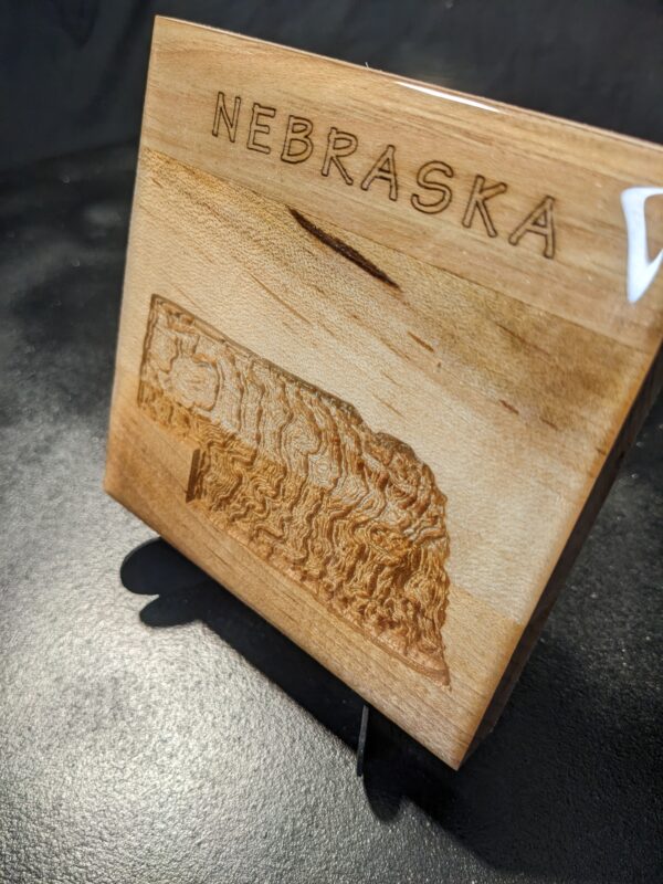 Nebraska - Topographical Drink Coaster