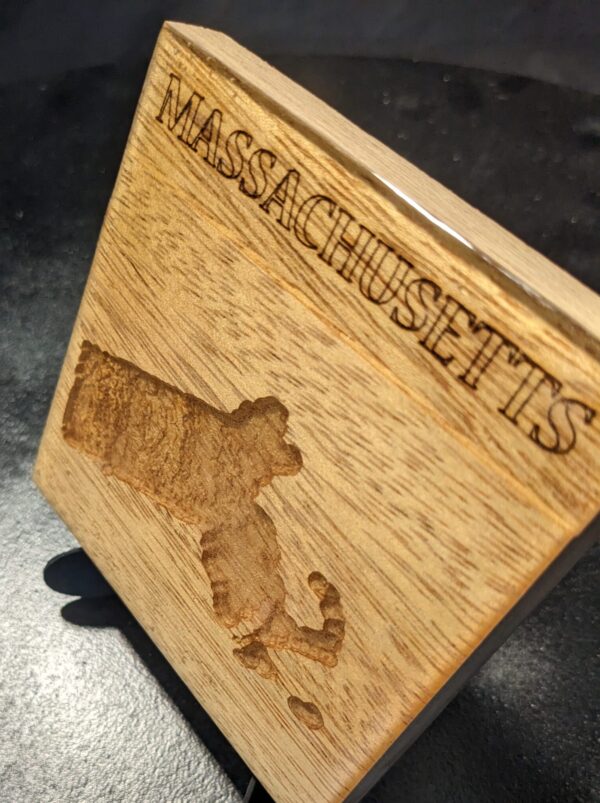 Massachusetts - Topographical Drink Coaster
